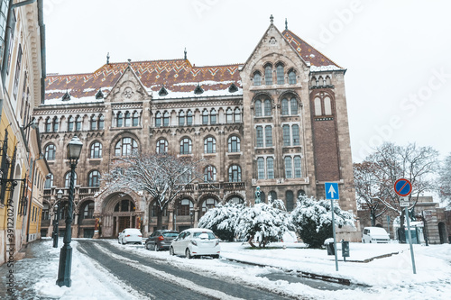 Winter day on the old streets of Budapest