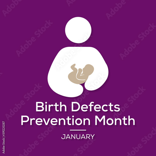 Vector illustration on the theme of National Birth Defects awareness month observed each year during January.