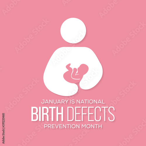 Vector illustration on the theme of National Birth Defects awareness month observed each year during January.