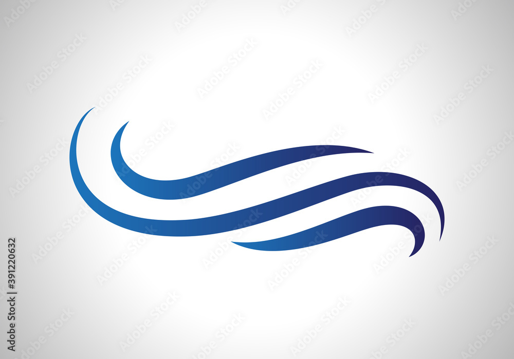 Naklejka premium Water wave icon isolated on white background. Flat water wave icon for water logo design and icon template. Water wave vector 