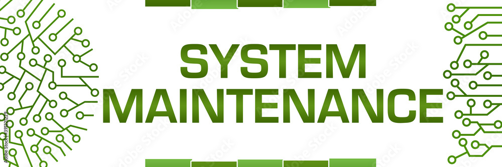 System Maintenance Green Circuit Circular Left Right Banner System Maintenance Green Circuit Circular Left Right Banner