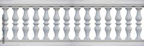 Photo Old classic concrete italian balustrade - seamless pattern concept image on whit