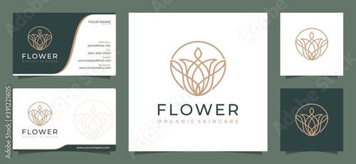 flower logo design inspiration, for salons, spas, skincare, boutiques, with business cards