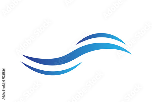 Water wave icon isolated on white background. Flat water wave icon for water logo design and icon template. Water wave vector	