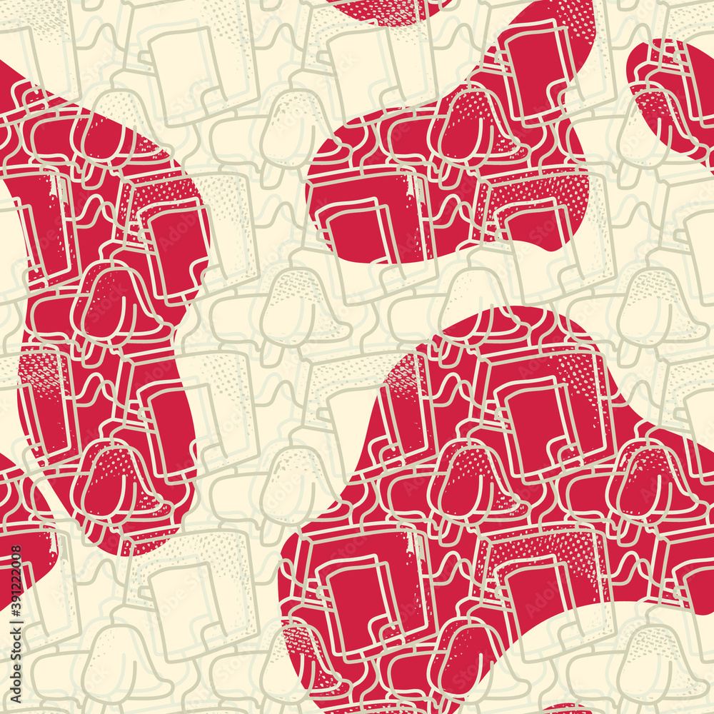 Obraz premium Seamless backdrop with the line hand drawn unusual abstract pattern.