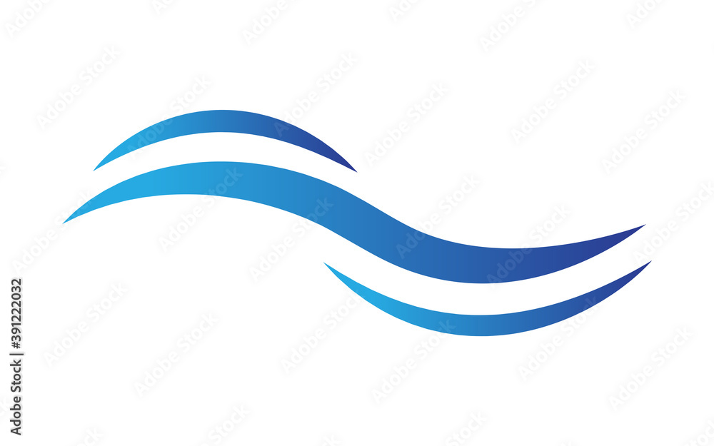 Water wave icon isolated on white background. Flat water wave icon for water logo design and icon template. Water wave vector Water wave icon isolated on white background. Flat water wave icon for water logo design and icon template. Water wave vector
