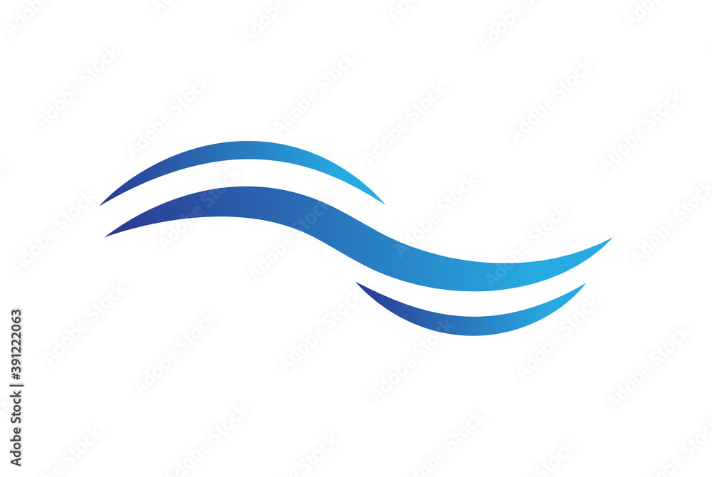 Water wave icon isolated on white background. Flat water wave icon for water logo design and icon template. Water wave vector Water wave icon isolated on white background. Flat water wave icon for water logo design and icon template. Water wave vector