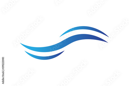 Water wave icon isolated on white background. Flat water wave icon for water logo design and icon template. Water wave vector	