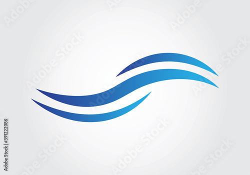 Water wave icon isolated on white background. Flat water wave icon for water logo design and icon template. Water wave vector  © Marinko