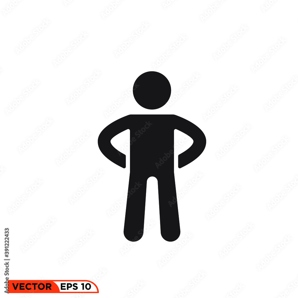 Icon vector graphic of stick figure, stickman good fir template Icon vector graphic of stick figure, stickman good fir template