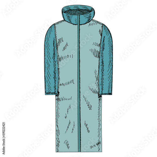 vector, isolated, sketch, hand drawn coat, jacket