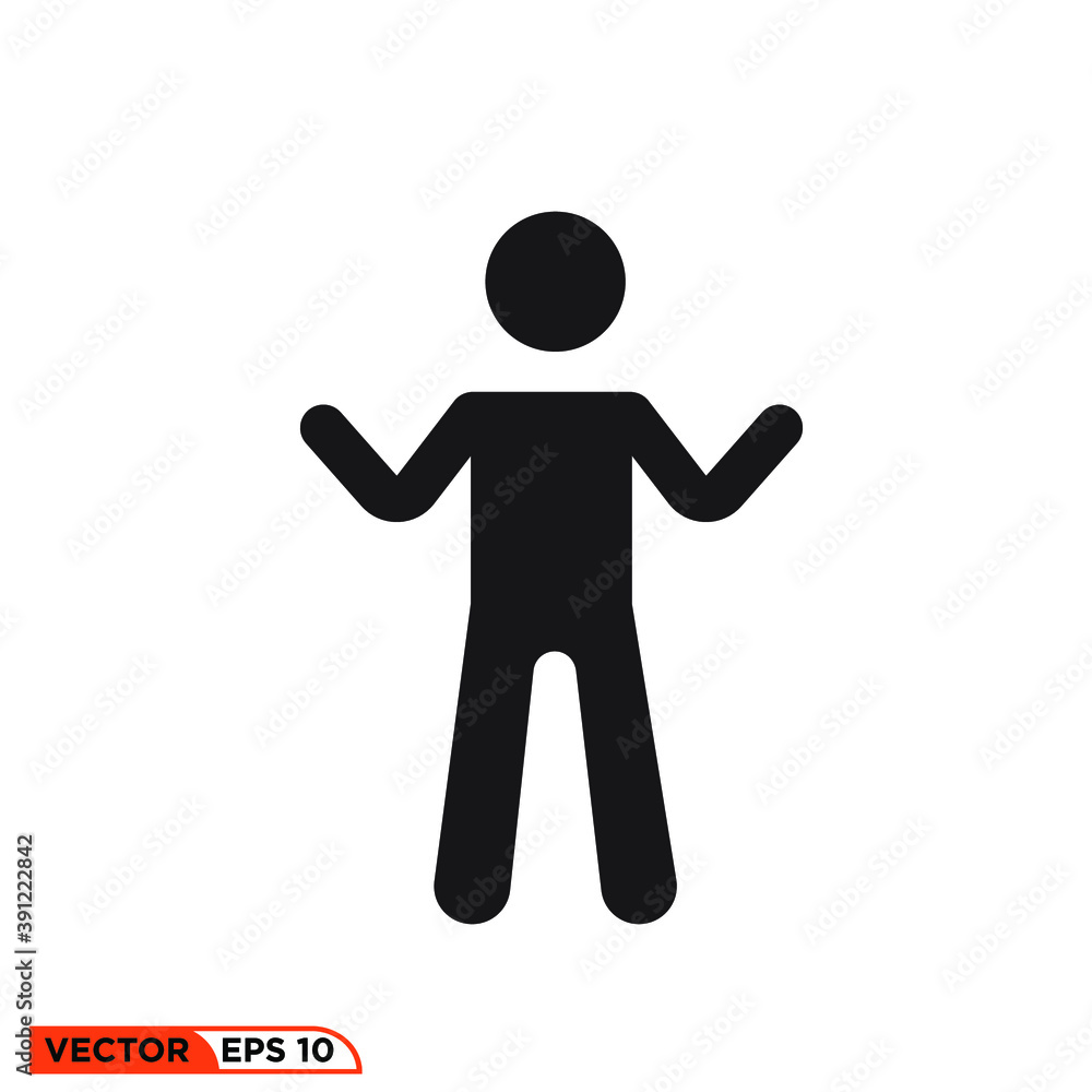 Icon vector graphic of stick figure, good for tampalte illustraion