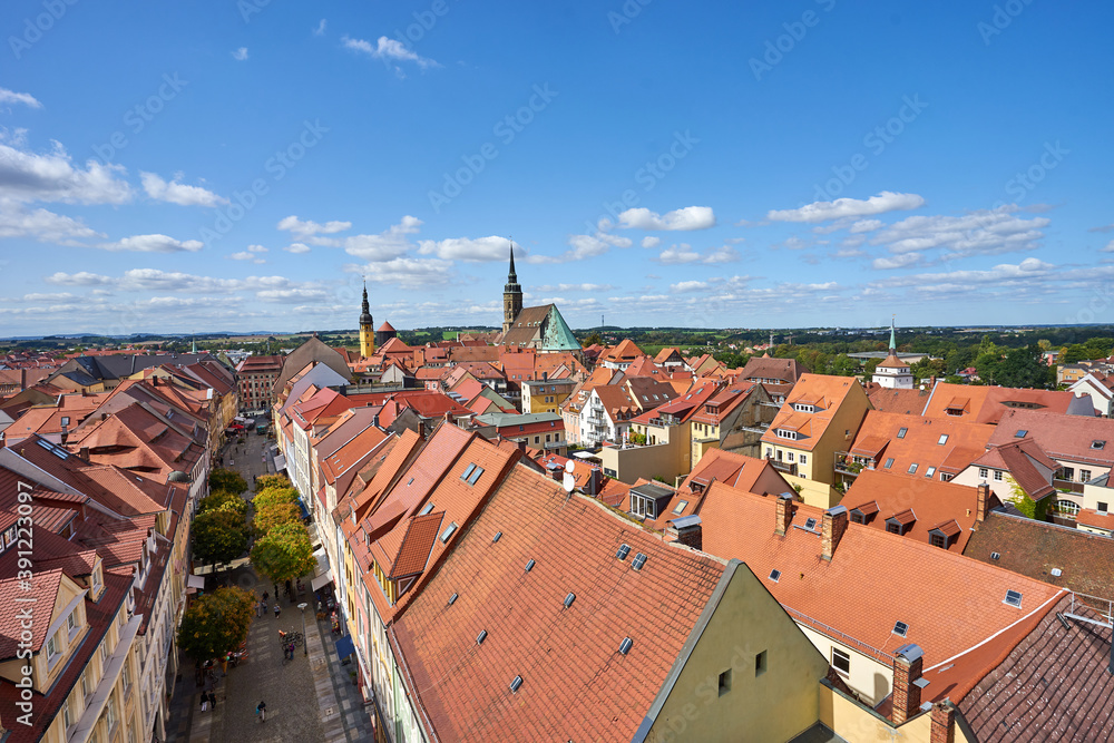 Obraz premium Cityscape of downtown district of Bautzen, a medieval city in east Germany.