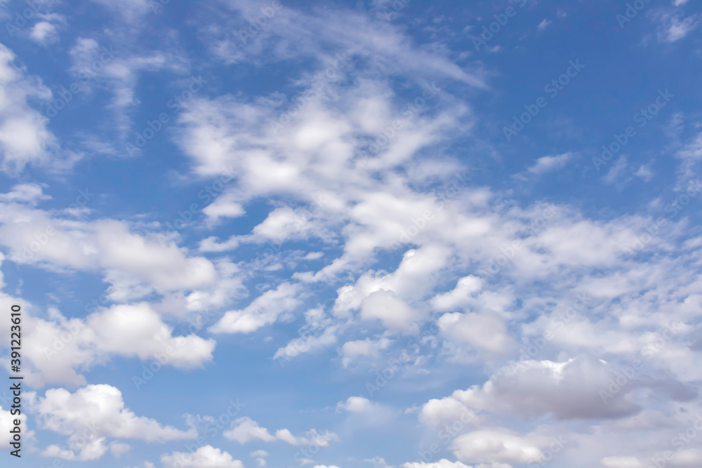 Background of blue sky with white clouds. Skyscape. Graphic design Background of blue sky with white clouds. Skyscape. Graphic design
