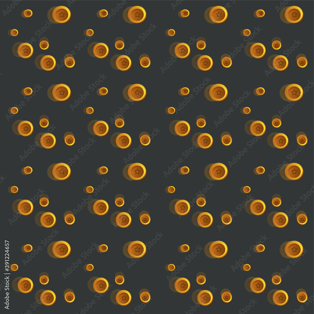 Seamless vector pattern/background made of gold floating coins.