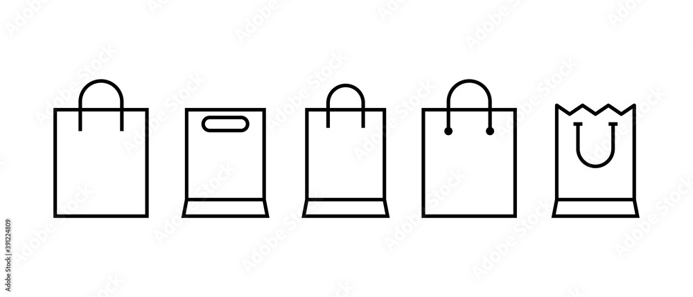 Shopping bag line icon set. Vector. EPS 10 Shopping bag line icon set. Vector. EPS 10