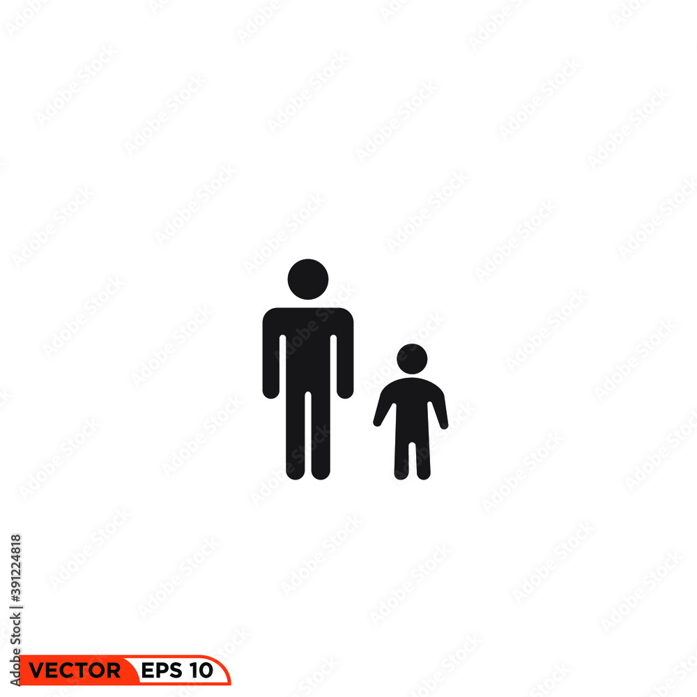 Icon vector graphic of stick figure family, stickman, good for template Icon vector graphic of stick figure family, stickman, good for template
