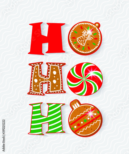 Santa say ho ho ho. Vector
