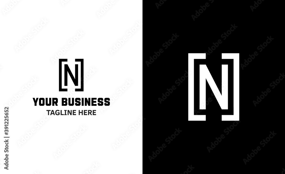 Obraz premium Letter N minimal vector logo. Icon mark design template