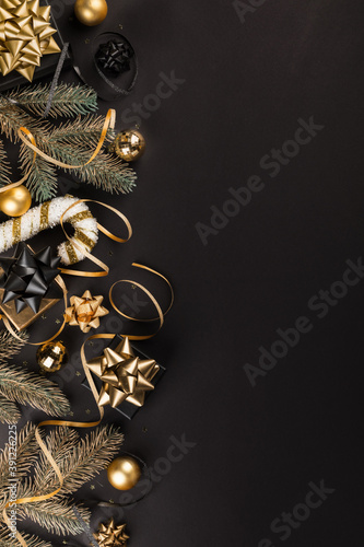 Christmas Flat Lay Background.New Year composition.T