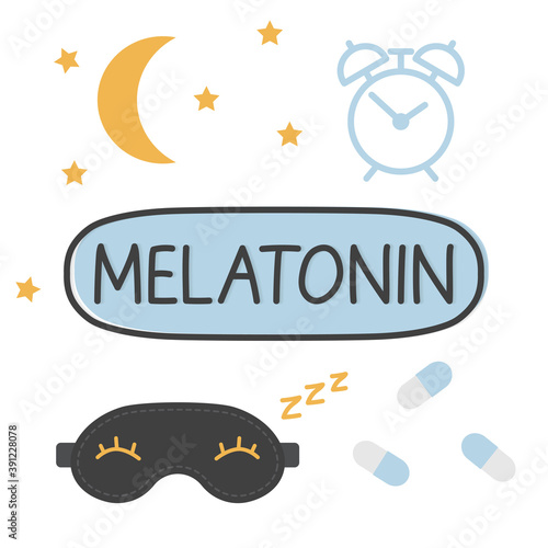 melatonin sleep hormone concept - vector illustration