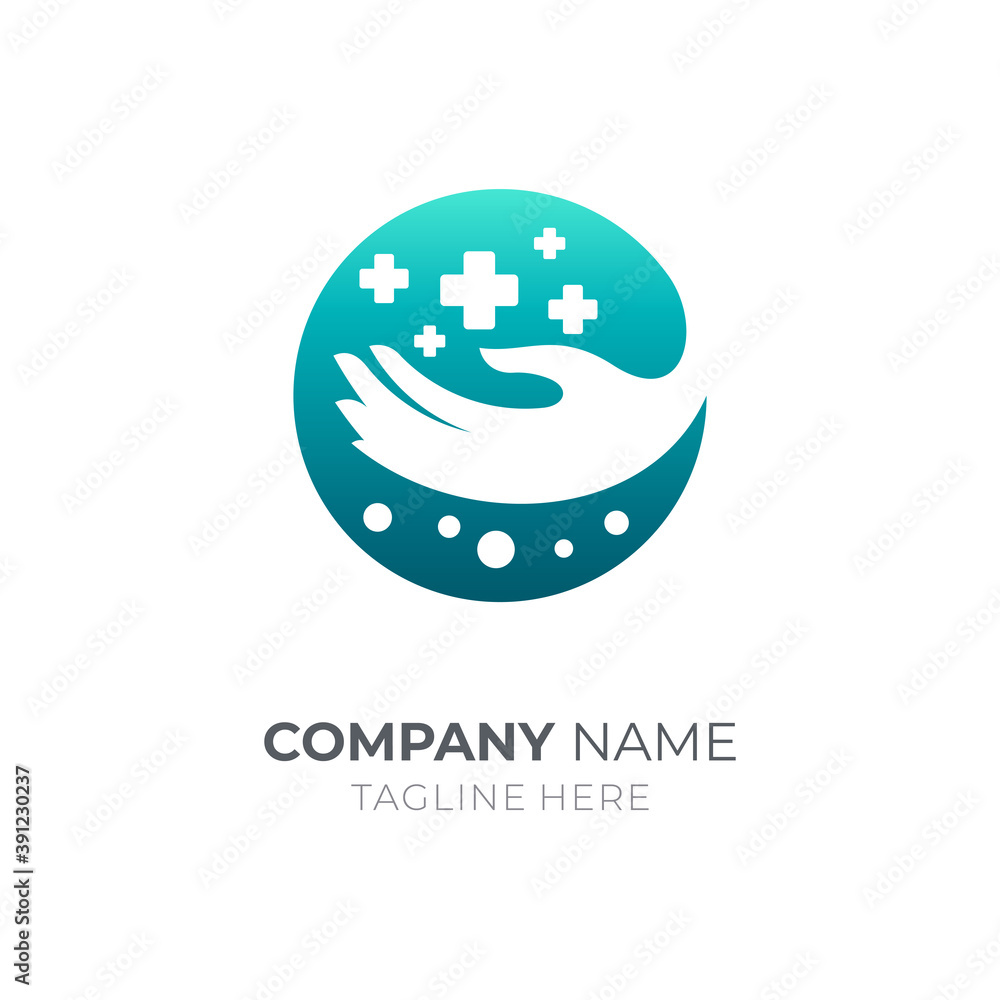 Hand wash health logo design. Hand sanitizer medical health logo icon Hand wash health logo design. Hand sanitizer medical health logo icon