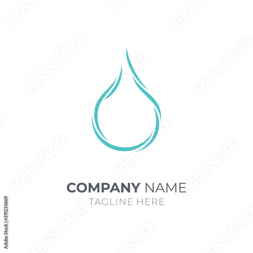 Simple water drop logo. Minimalist aqua liquid logo