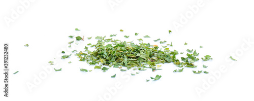 dried parsley isolated on white background