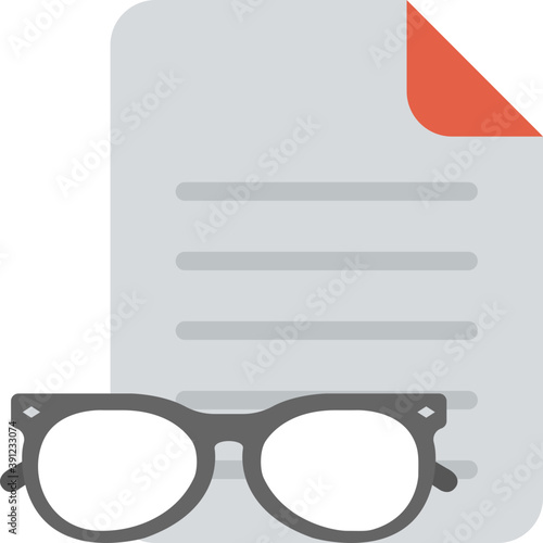 
Flat icon of a paper board with a contract page on top 
