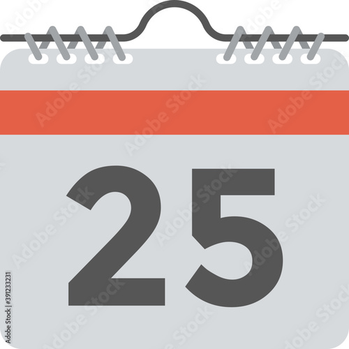 
Flat icon of a date on the calendar 
