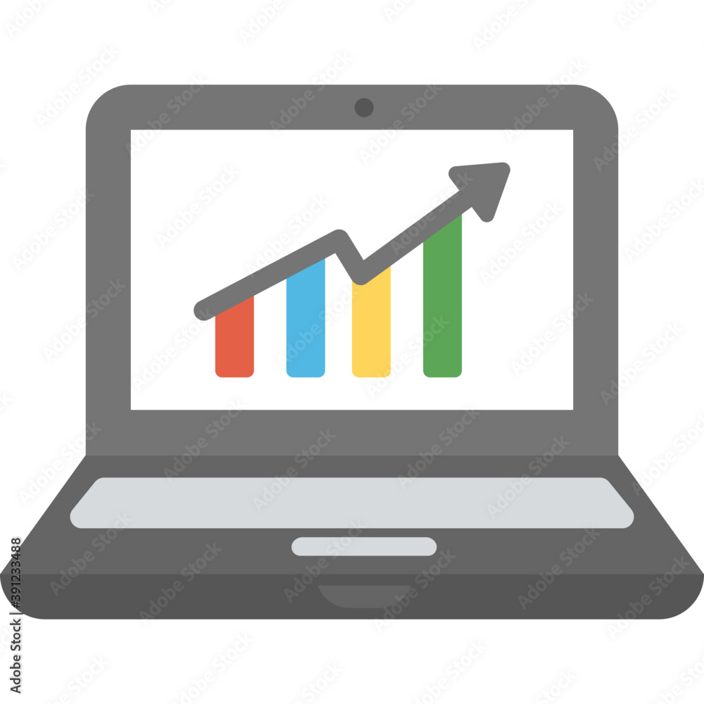 Flat icon of a board showing a graph
Flat icon of a board showing a graph