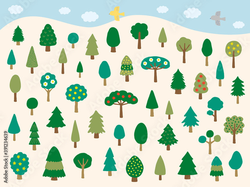 かわいい木のイラスト（tree illustration）