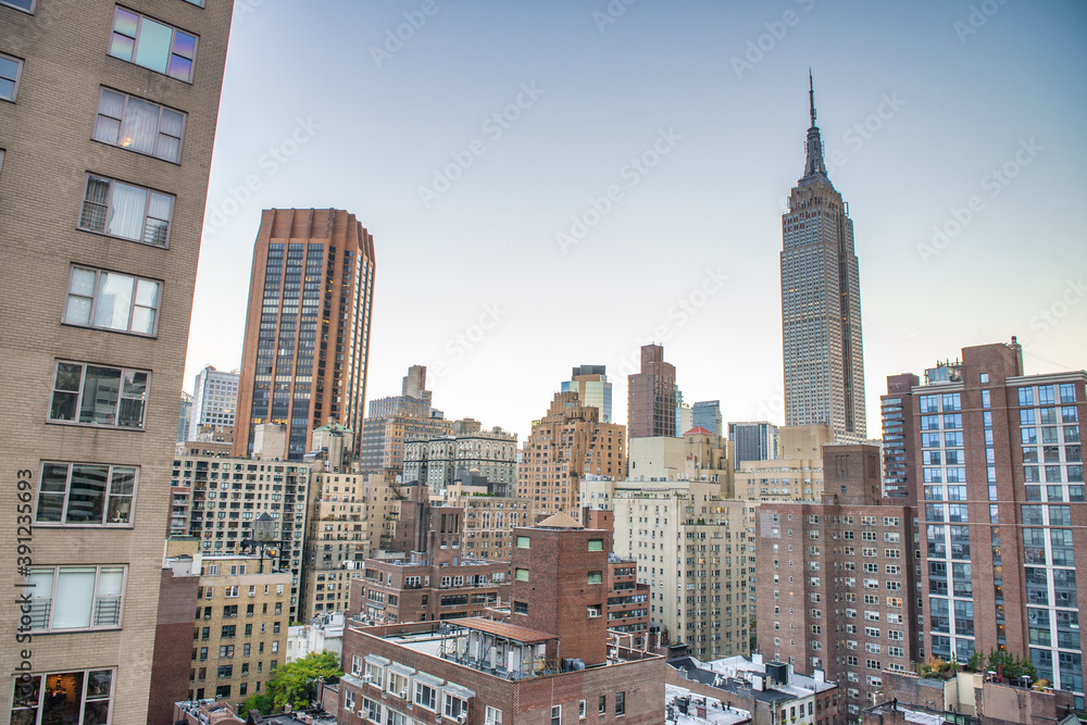 Obraz premium Skyscrapers of Manhattan. New York City in autumn season