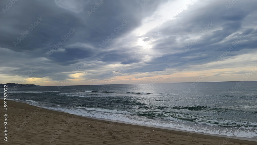 sunset on the beach