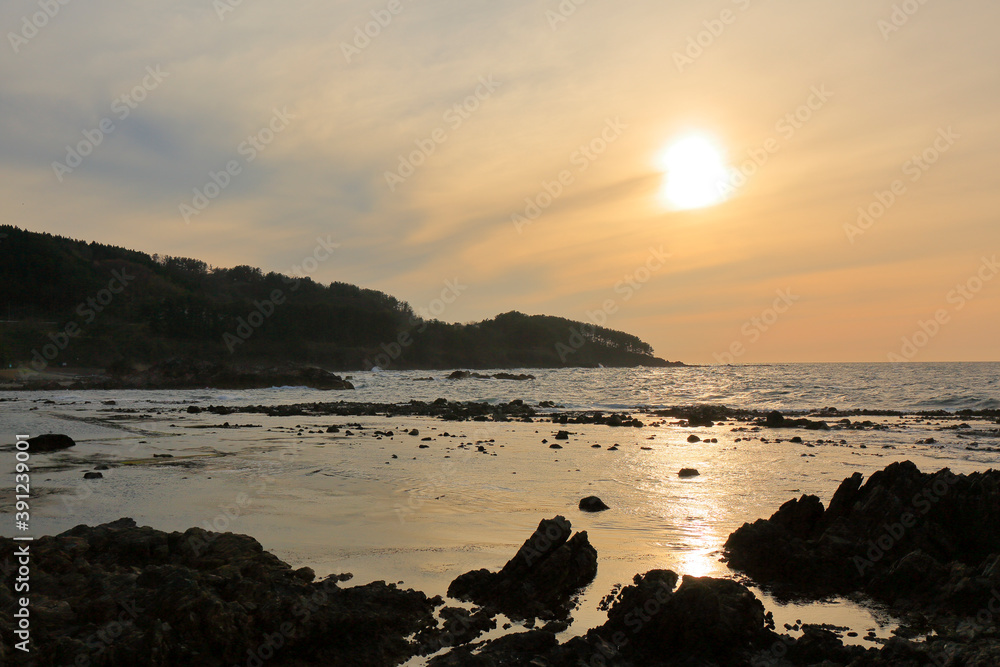 岡崎海岸　夕暮れ