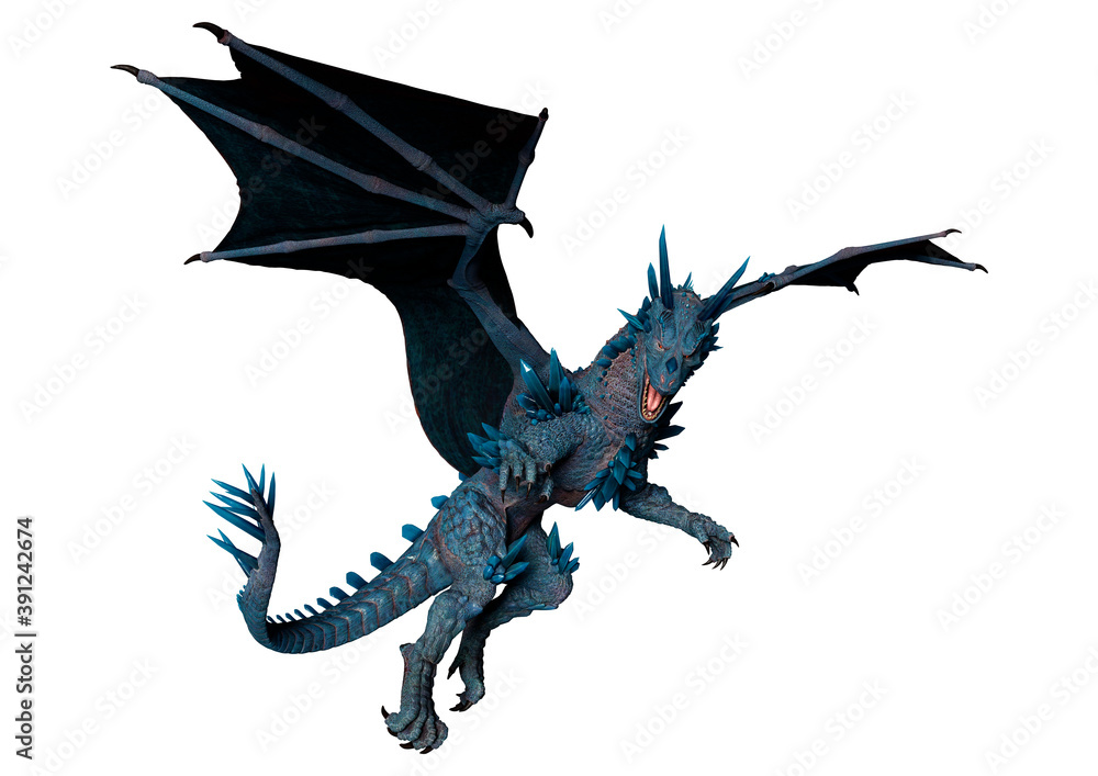 Fototapeta premium 3D Rendering Fairy Tale Dragon on White