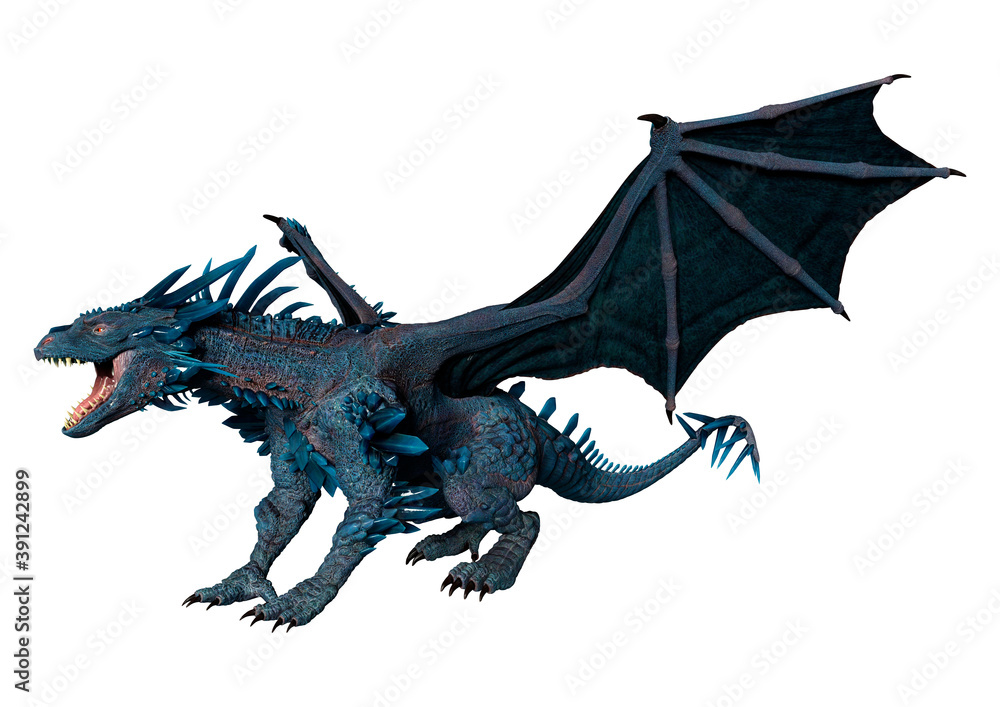 3D Rendering Fairy Tale Dragon on White 3D Rendering Fairy Tale Dragon on White