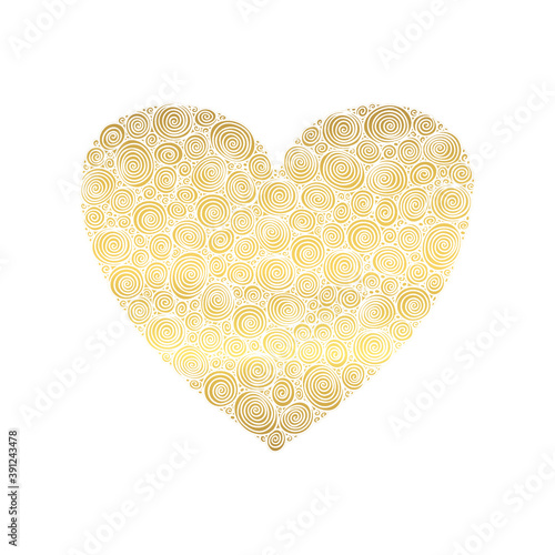 Herz Spiral Muster Illustration Gold