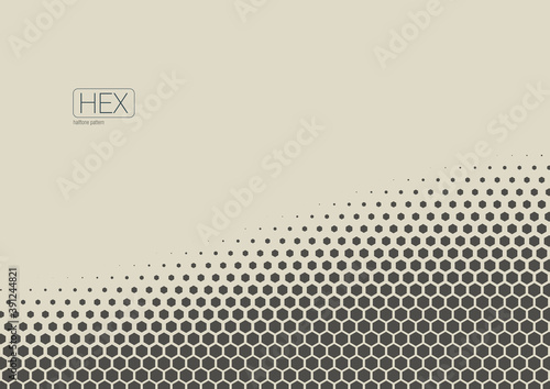 2D Abstract Geometric Wave Hex Halftone Pattern