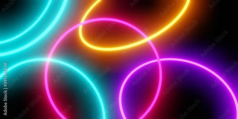 3d rendering of colorful neon light abstract background, glowing circle, sci-fi, technology concept, product display, Illustration, wallpaper 3d rendering of colorful neon light abstract background, glowing circle, sci-fi, technology concept, product display, Illustration, wallpaper