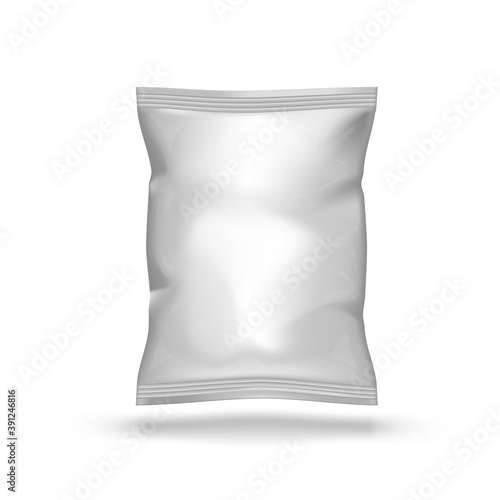 Close Empty Plastic Vacuum Bag On White Background
