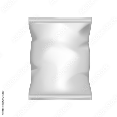 Close Empty Plastic Vacuum Bag On White Background