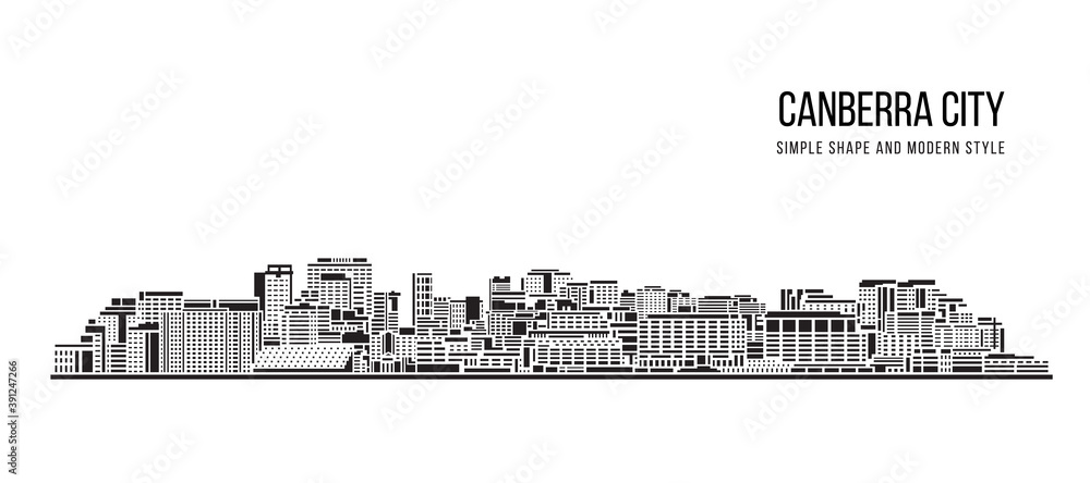Cityscape Building Abstract shape and modern style art Vector design -   canberra city
