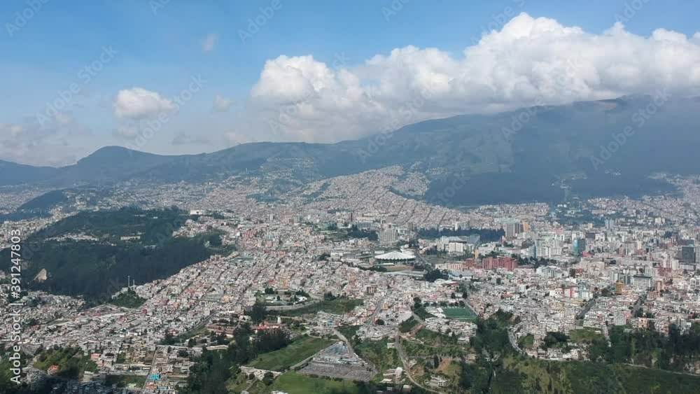 Aerial Shot of city in mountains. North of Quito Ecuador Aerial Shot of city in mountains. North of Quito Ecuador
