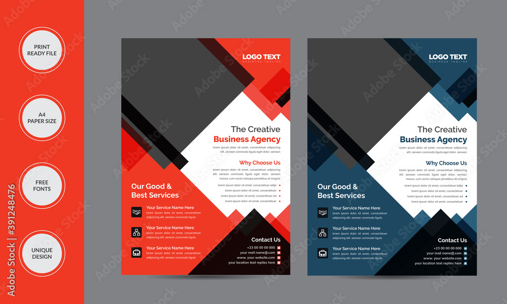 Business abstract vector Flyer Design modern layout, poster style Template