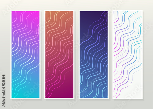 gradient vertical banners with lines set