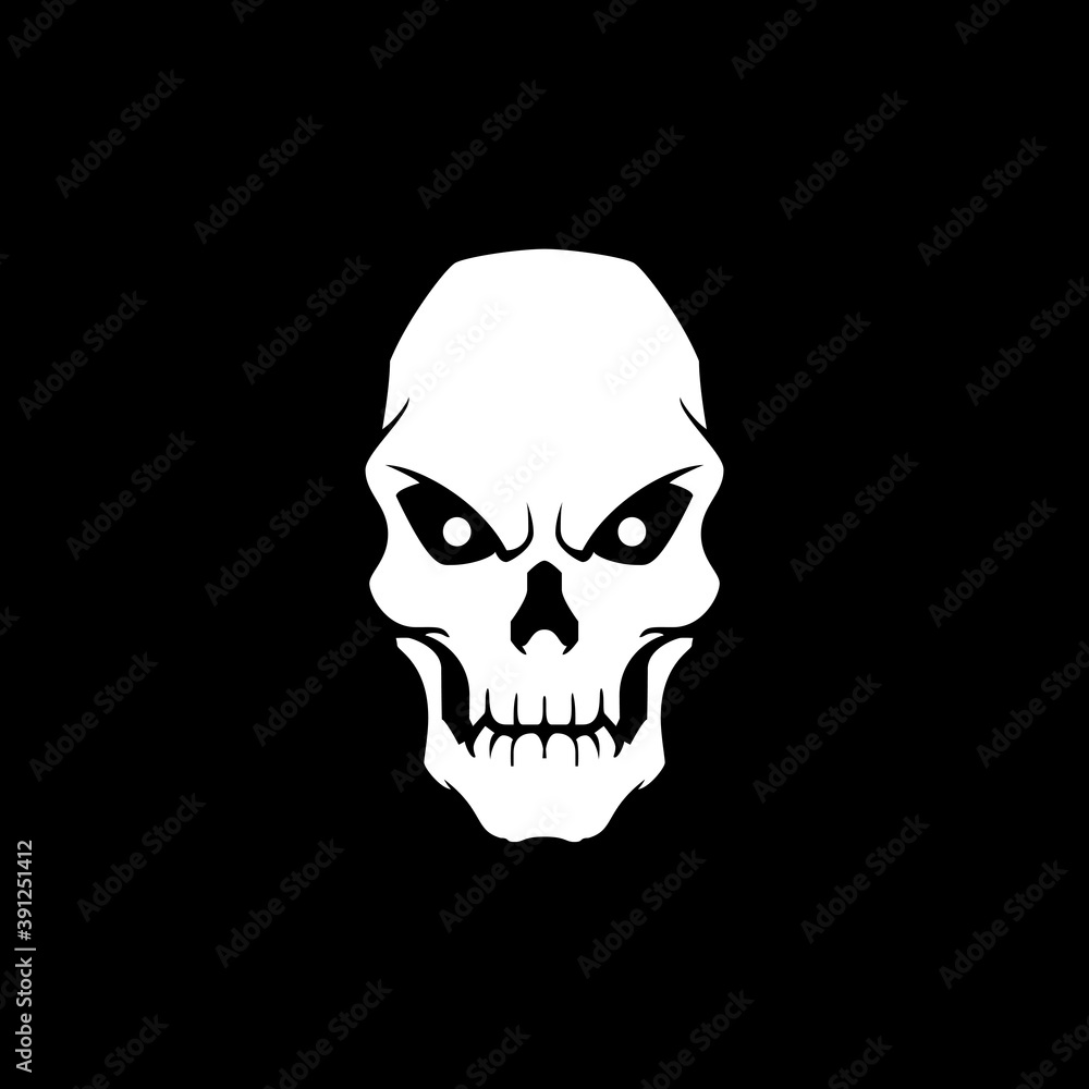 Fototapeta premium skull head isolated in black background