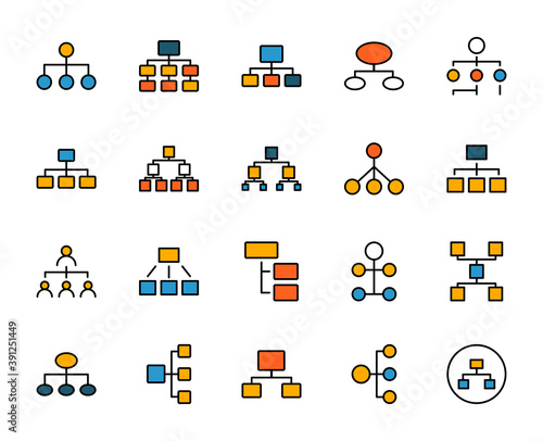 Hierarchy line icon. Vector symbol in trendy flat style on white background. Hierarchy sing for design.