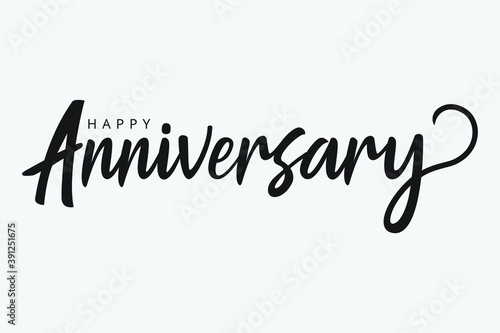 isolated handwritten of happy anniversary with black color