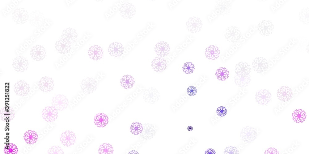 Light purple, pink vector doodle texture with flowers. Light purple, pink vector doodle texture with flowers.
